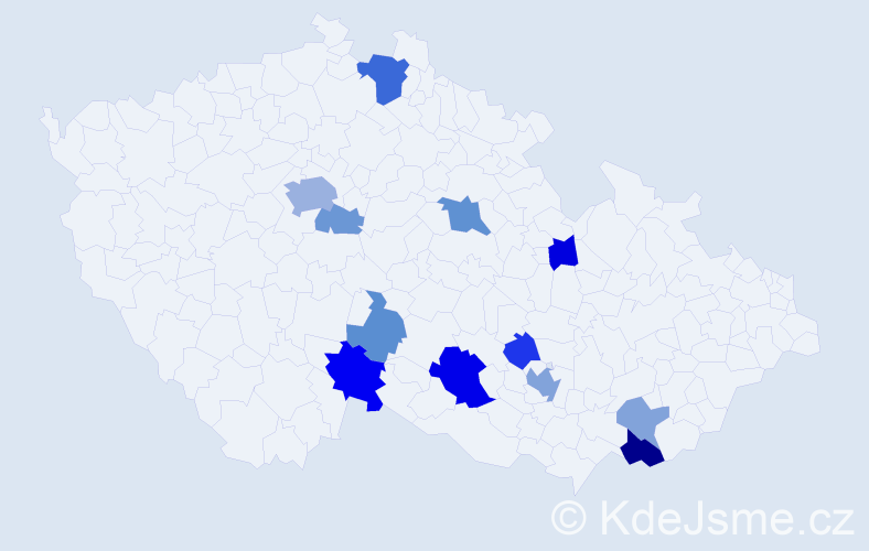 Příjmení: 'Vetišková', počet výskytů 26 v celé ČR