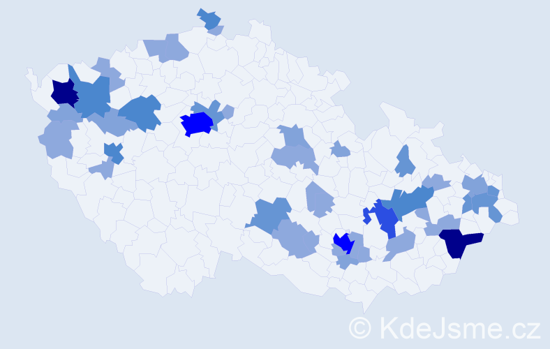 Příjmení: 'Zigmund', počet výskytů 102 v celé ČR