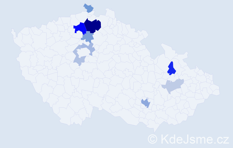 Příjmení: 'Pauzr', počet výskytů 20 v celé ČR
