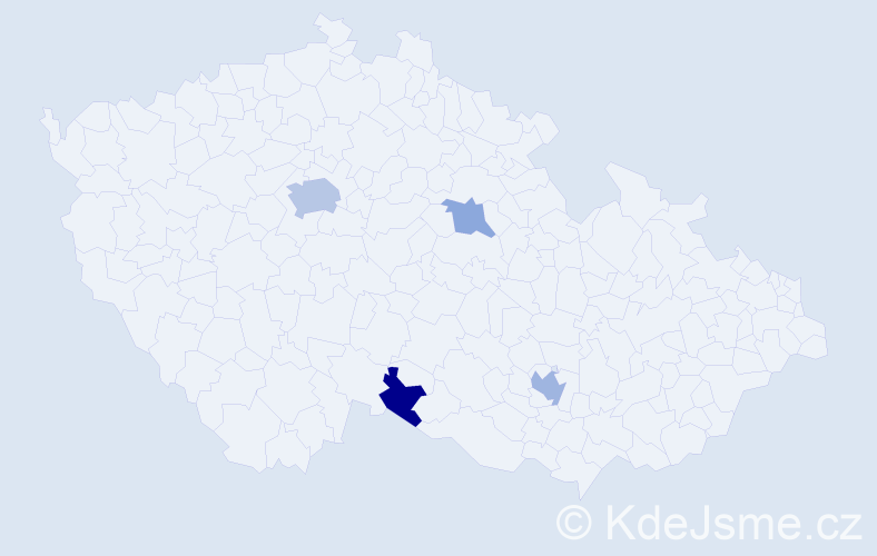Příjmení: 'Miškuf', počet výskytů 8 v celé ČR