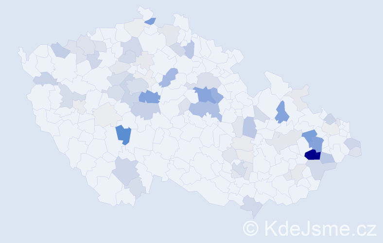 Příjmení: 'Kabeláč', počet výskytů 295 v celé ČR
