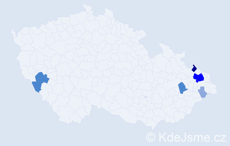 Příjmení: 'Frach', počet výskytů 14 v celé ČR