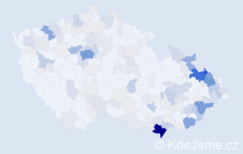 Příjmení: 'Baránek', počet výskytů 554 v celé ČR