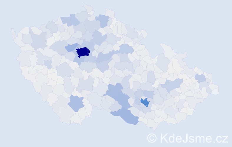 Příjmení: 'Pokorný', počet výskytů 10723 v celé ČR