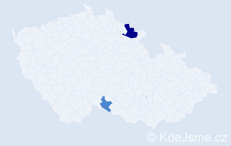 Příjmení: 'Bocán', počet výskytů 4 v celé ČR