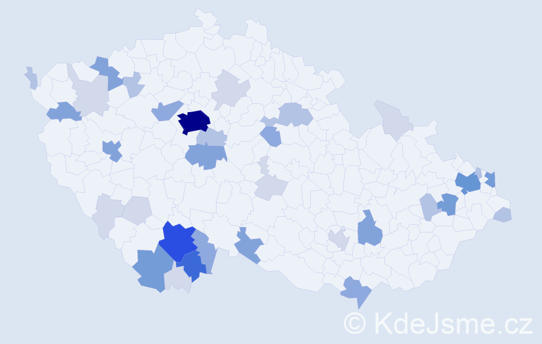 Příjmení: 'Klenková', počet výskytů 114 v celé ČR