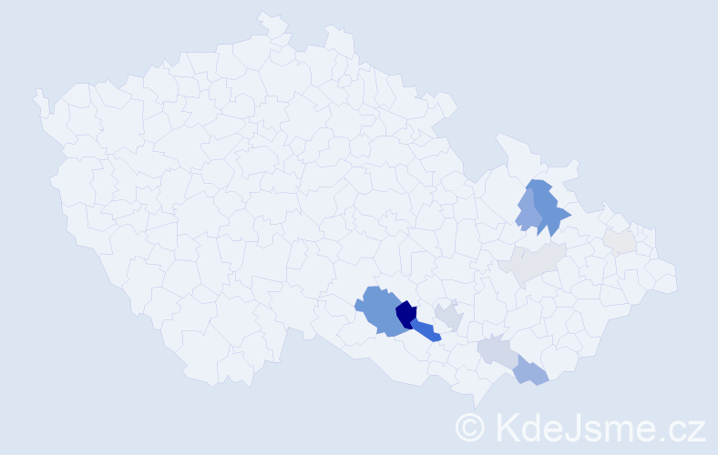 Příjmení: 'Stonáček', počet výskytů 29 v celé ČR