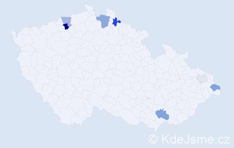 Příjmení: 'Kadašová', počet výskytů 15 v celé ČR