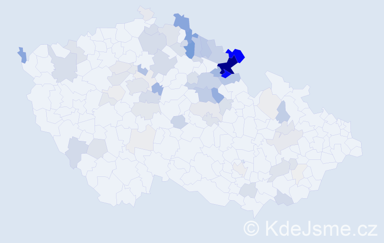 Příjmení: 'Ducháč', počet výskytů 301 v celé ČR