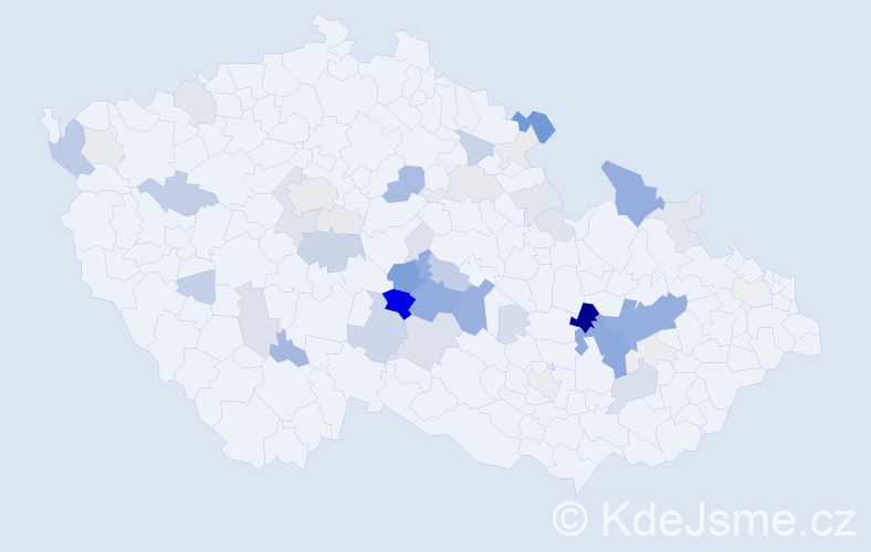 Příjmení: 'Čepl', počet výskytů 154 v celé ČR