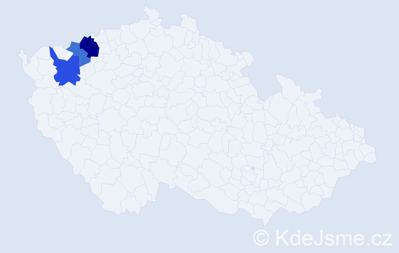 Příjmení: 'Lefík', počet výskytů 6 v celé ČR