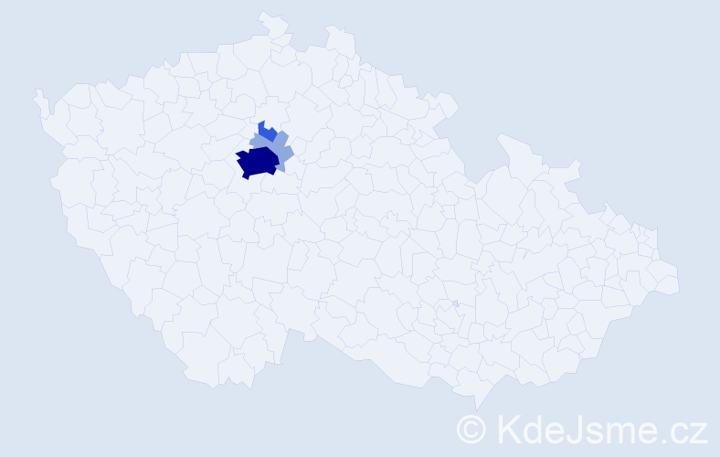 Příjmení: 'Kelin', počet výskytů 9 v celé ČR