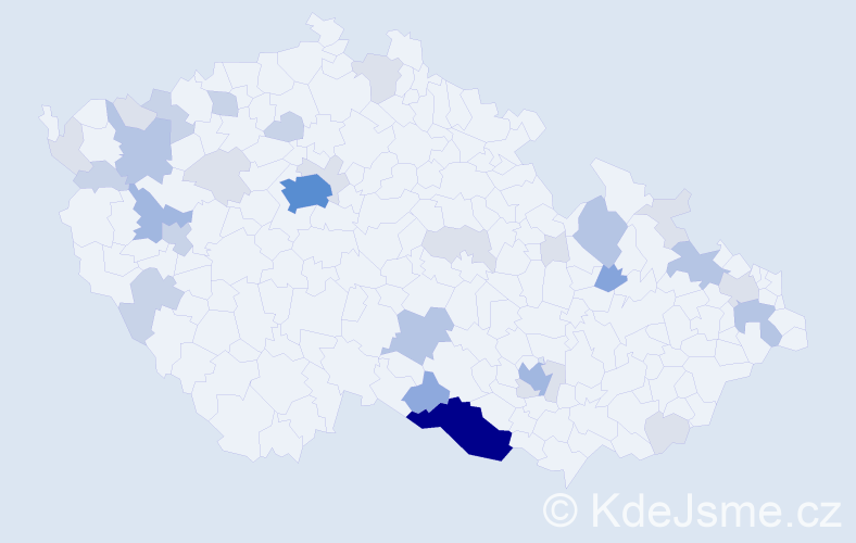 Příjmení: 'Meister', počet výskytů 93 v celé ČR