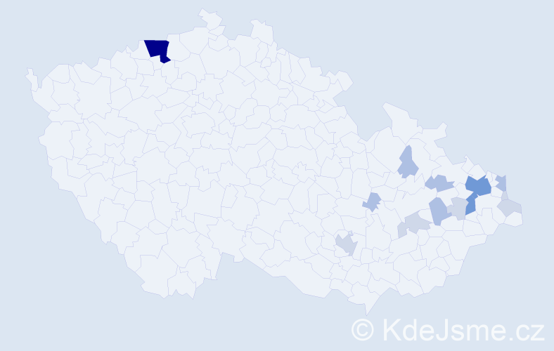 Příjmení: 'Bittala', počet výskytů 40 v celé ČR