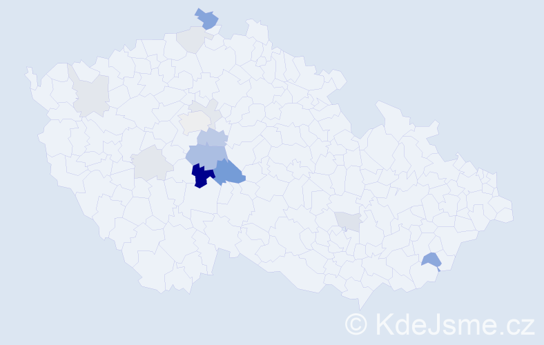 Příjmení: 'Klaudysová', počet výskytů 31 v celé ČR