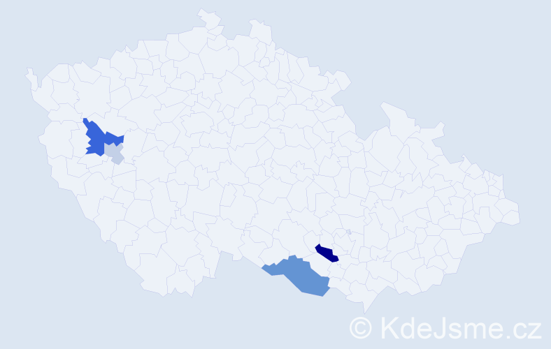 Příjmení: 'Mavlerová', počet výskytů 16 v celé ČR