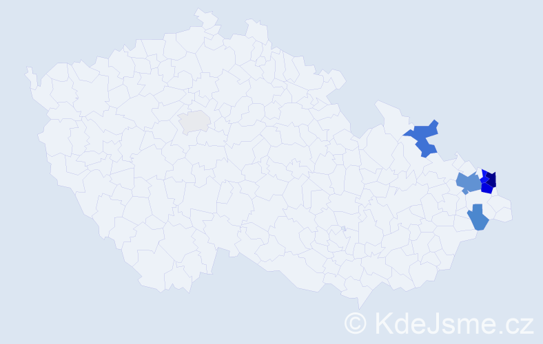 Příjmení: 'Gvuzdová', počet výskytů 26 v celé ČR