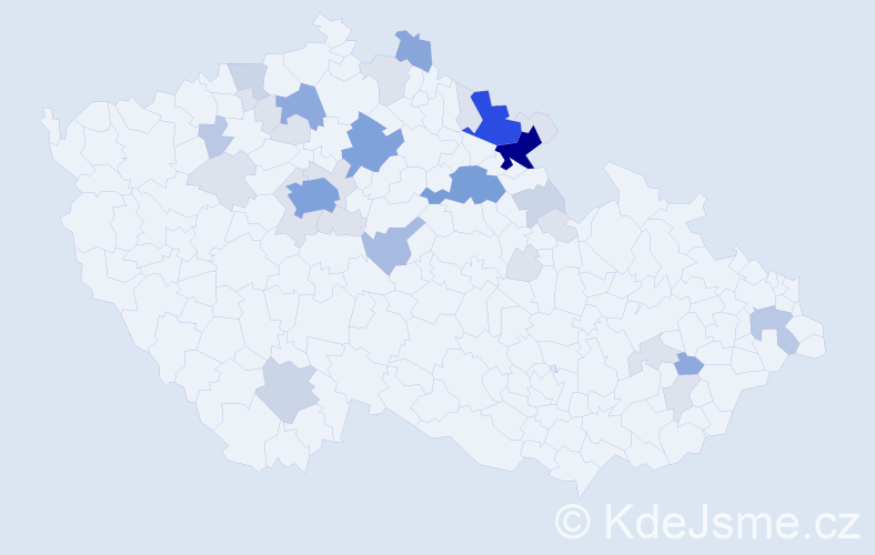 Příjmení: 'Celbová', počet výskytů 112 v celé ČR