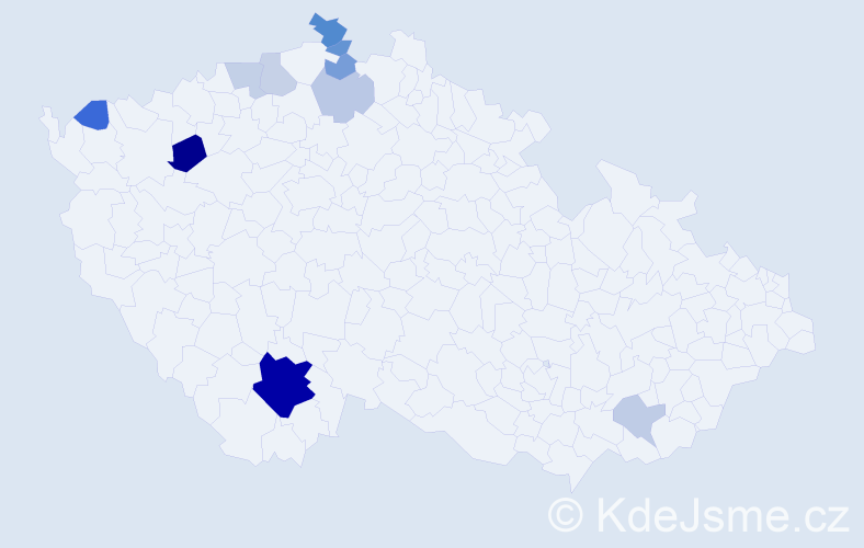 Příjmení: 'Durčanská', počet výskytů 24 v celé ČR