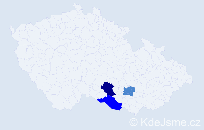 Příjmení: 'Korydková', počet výskytů 7 v celé ČR