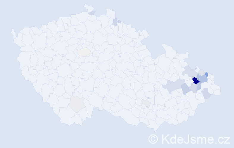 Příjmení: 'Bajnar', počet výskytů 63 v celé ČR