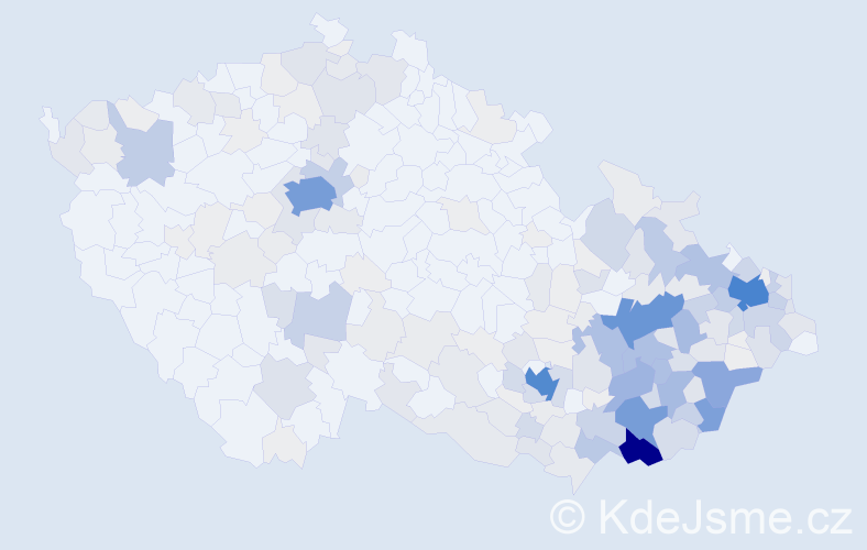 Příjmení: 'Tomeček', počet výskytů 1135 v celé ČR