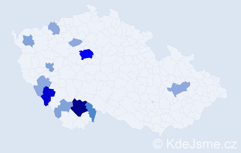Příjmení: 'Puchinger', počet výskytů 35 v celé ČR