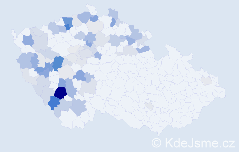 Příjmení: 'Kuncl', počet výskytů 256 v celé ČR