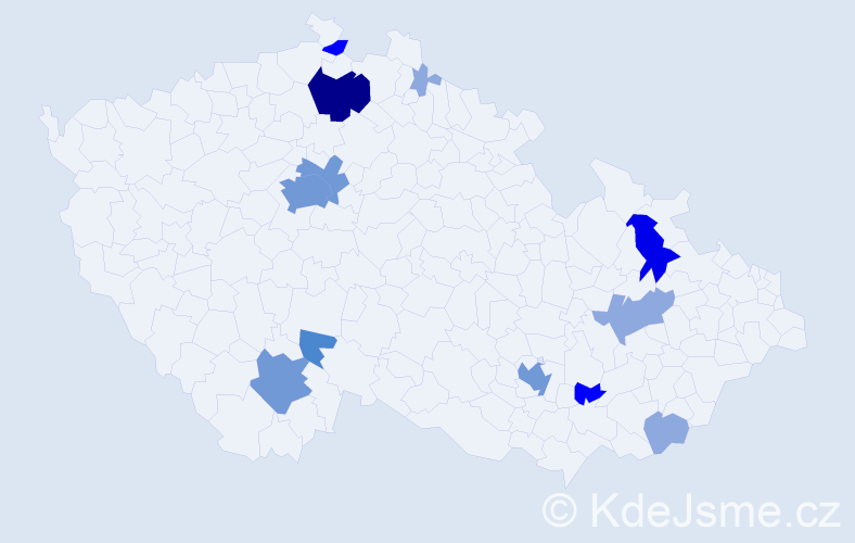 Příjmení: 'Pištolová', počet výskytů 33 v celé ČR