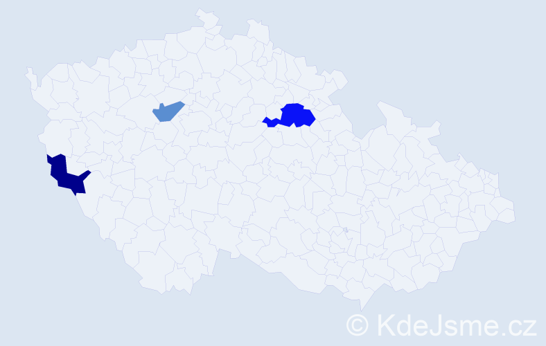 Příjmení: 'Vodárová', počet výskytů 4 v celé ČR