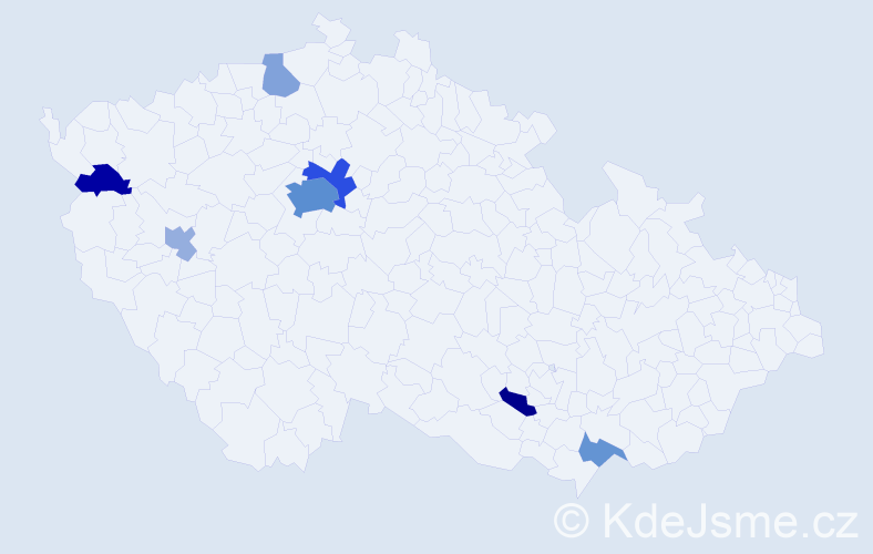 Příjmení: 'Kononenko', počet výskytů 19 v celé ČR