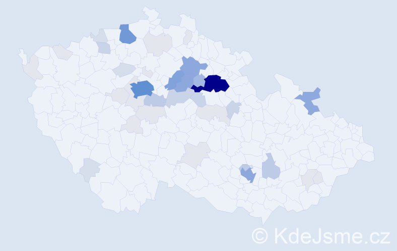 Příjmení: 'Vyleťal', počet výskytů 158 v celé ČR