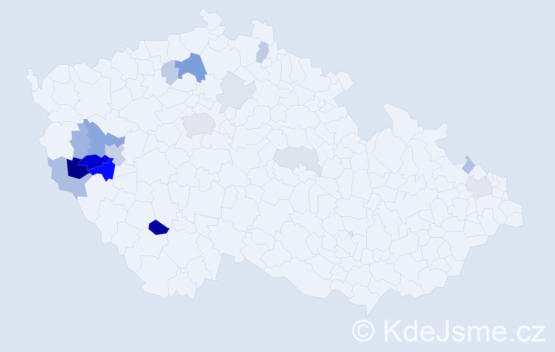 Příjmení: 'Bernklauová', počet výskytů 54 v celé ČR