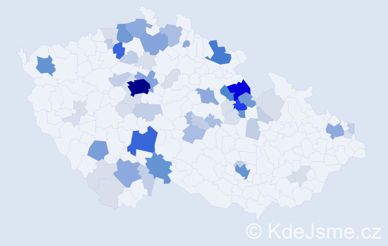 Příjmení: 'Barvínková', počet výskytů 225 v celé ČR