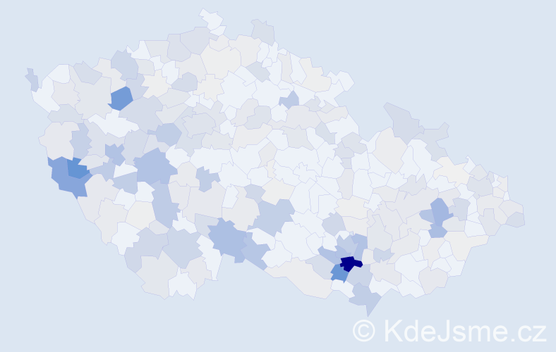 Příjmení: 'Duchoň', počet výskytů 864 v celé ČR