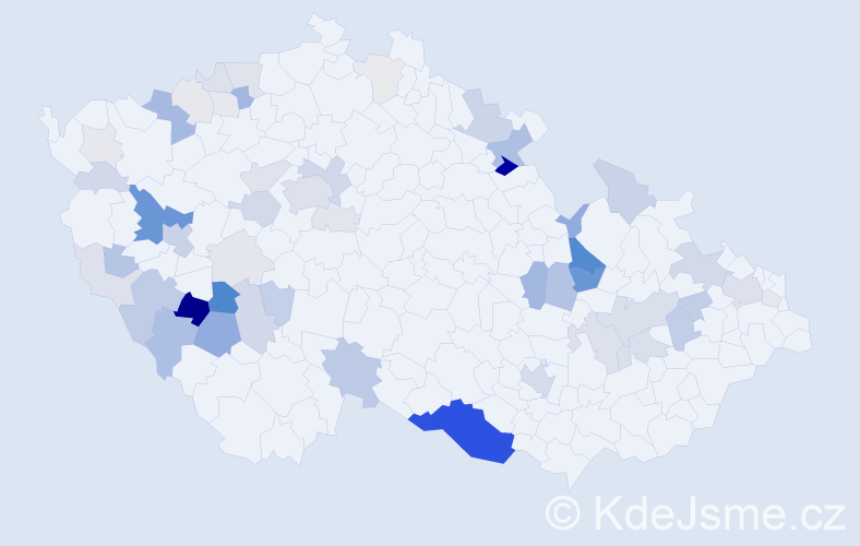 Příjmení: 'Herzig', počet výskytů 178 v celé ČR