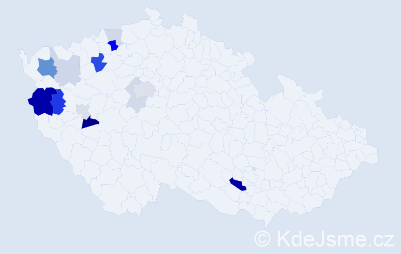 Příjmení: 'Károly', počet výskytů 34 v celé ČR