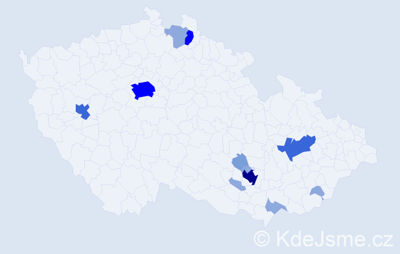 Příjmení: 'Rohánková', počet výskytů 32 v celé ČR