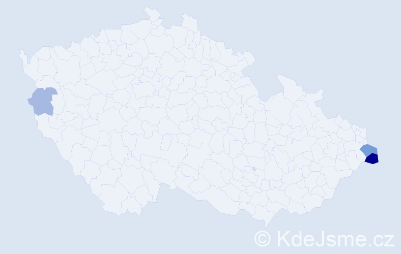 Příjmení: 'Hruby', počet výskytů 8 v celé ČR