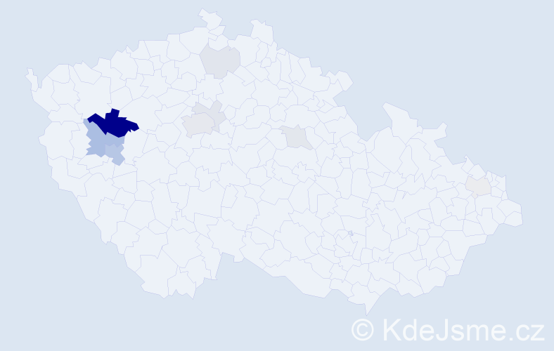 Příjmení: 'Henžlík', počet výskytů 28 v celé ČR
