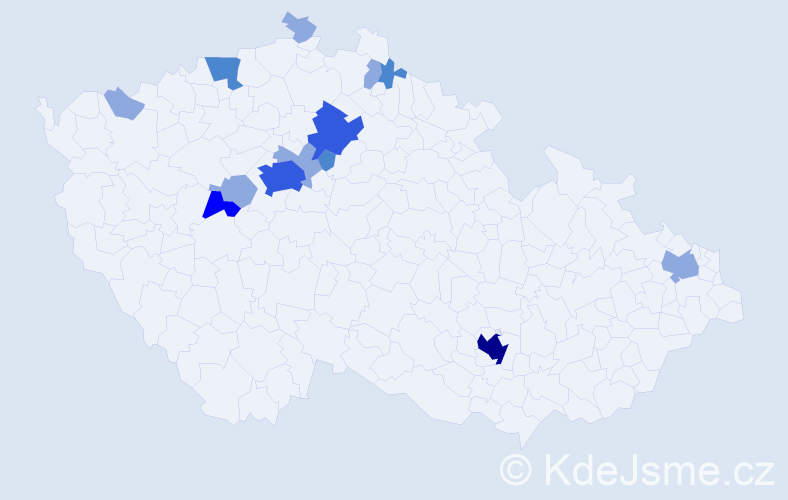 Příjmení: 'Ciprian', počet výskytů 27 v celé ČR