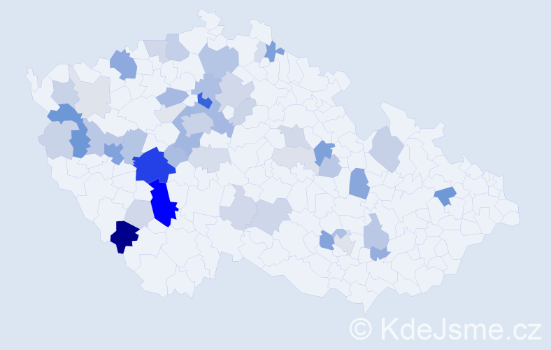 Příjmení: 'Cvrk', počet výskytů 146 v celé ČR