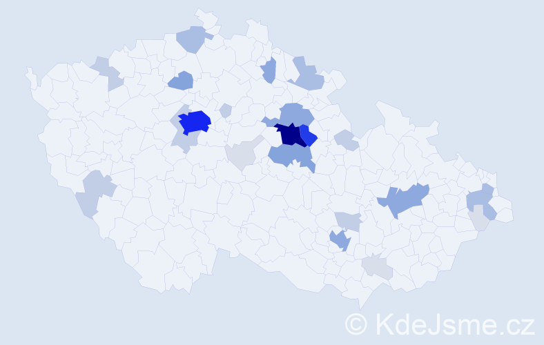 Příjmení: 'Mandysová', počet výskytů 103 v celé ČR