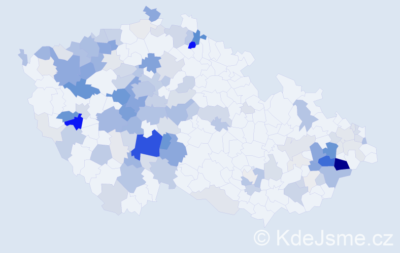 Příjmení: 'Drda', počet výskytů 522 v celé ČR