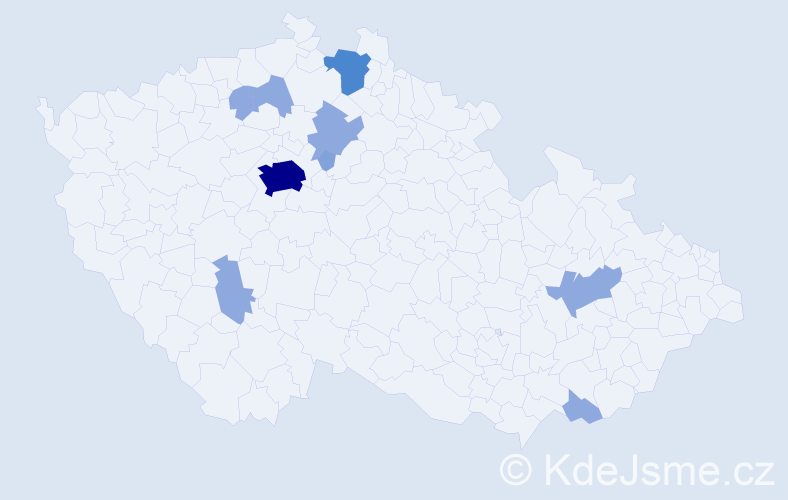 Příjmení: 'Lustik', počet výskytů 20 v celé ČR