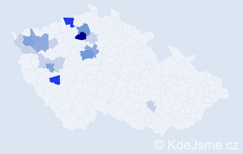 Příjmení: 'Paneš', počet výskytů 54 v celé ČR