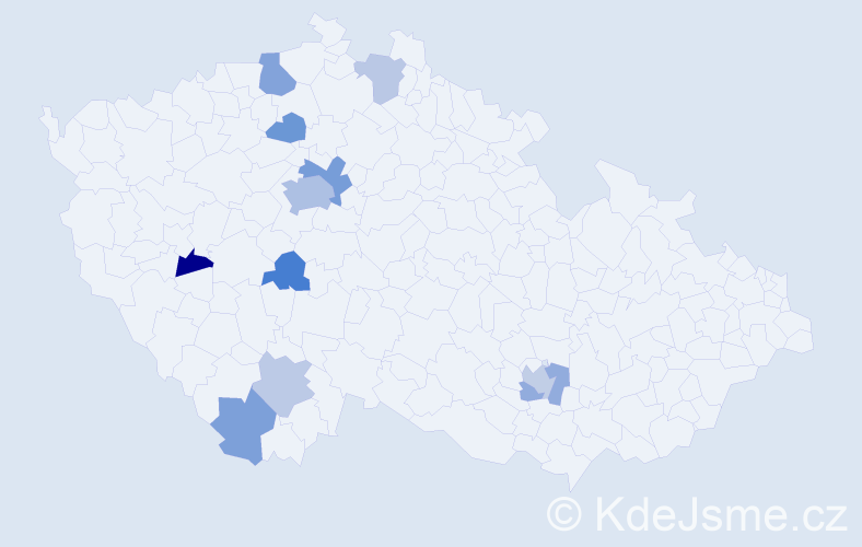 Příjmení: 'Fuley', počet výskytů 21 v celé ČR