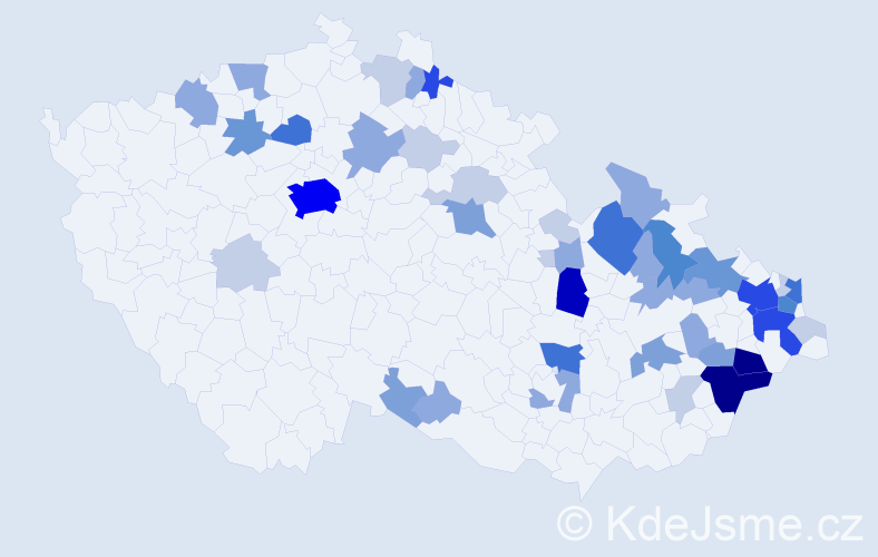 Příjmení: 'Bambušková', počet výskytů 149 v celé ČR