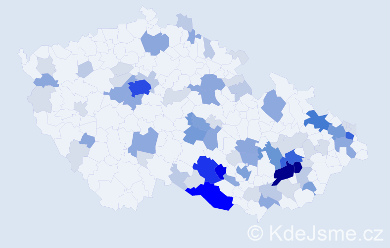 Příjmení: 'Ležáková', počet výskytů 253 v celé ČR