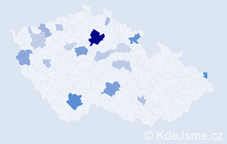 Příjmení: 'Bilous', počet výskytů 66 v celé ČR